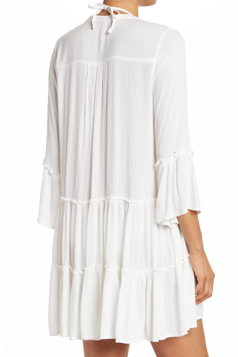 A-Line Tiered Mini Dress, Alternate, color, WHITE