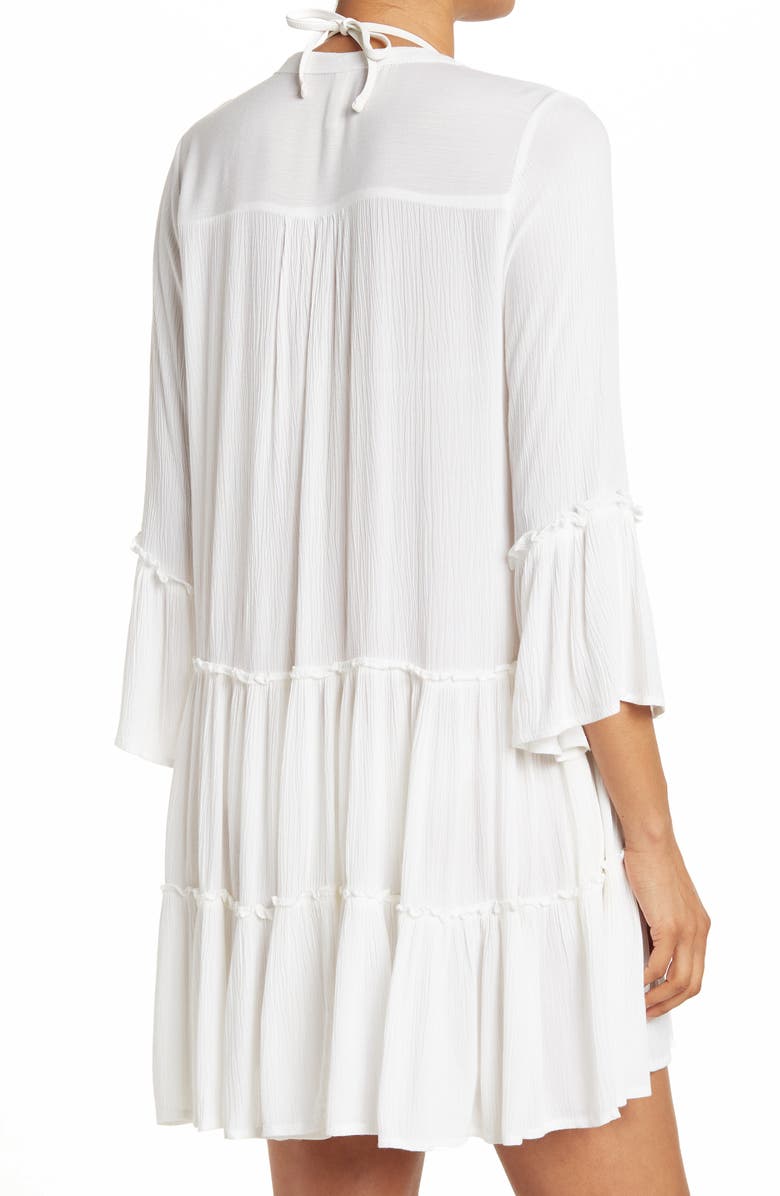 Elan A-Line Tiered Mini Dress, Alternate, color, White