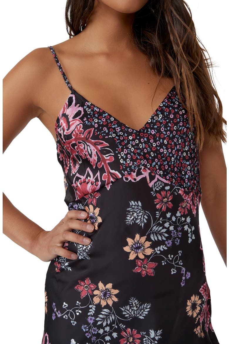 Your Better Side Floral Midi Slipdress, Alternate, color, BLACK COMBO