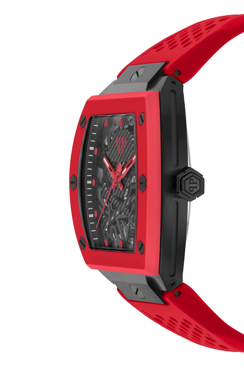 PHILIPP PLEIN The $keleton Automatic Silicone Strap Watch, 44mm, Alternate, color,