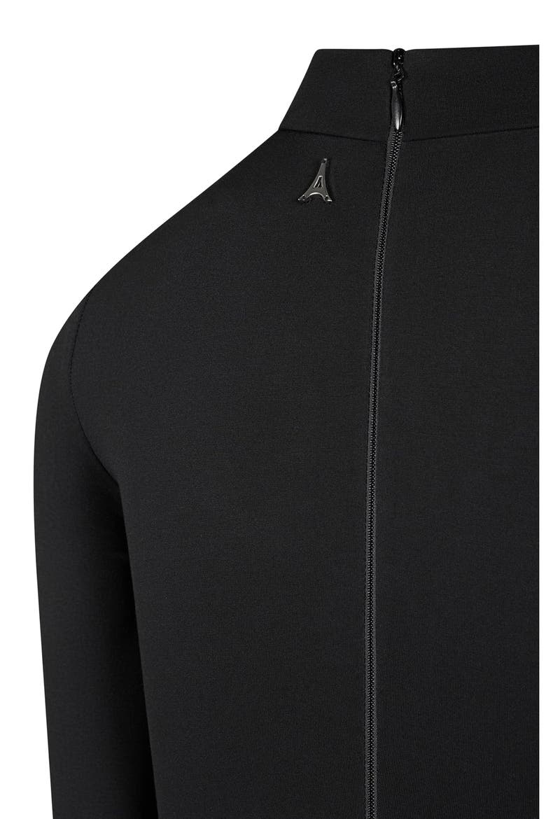 Leather Overlay High Neck Bodysuit, Alternate, color, Black