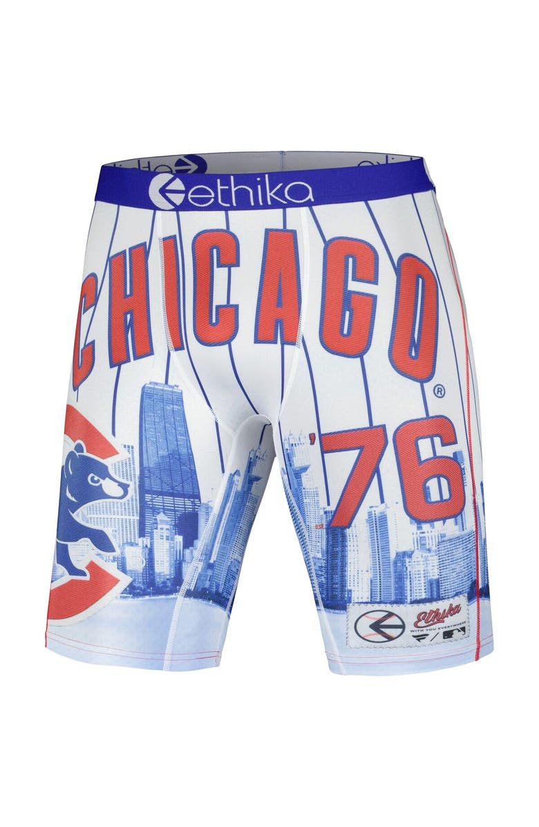 Ethika Men's Ethika  White Chicago Cubs Jerseyscape Boxer Briefs, Alternate, color, 