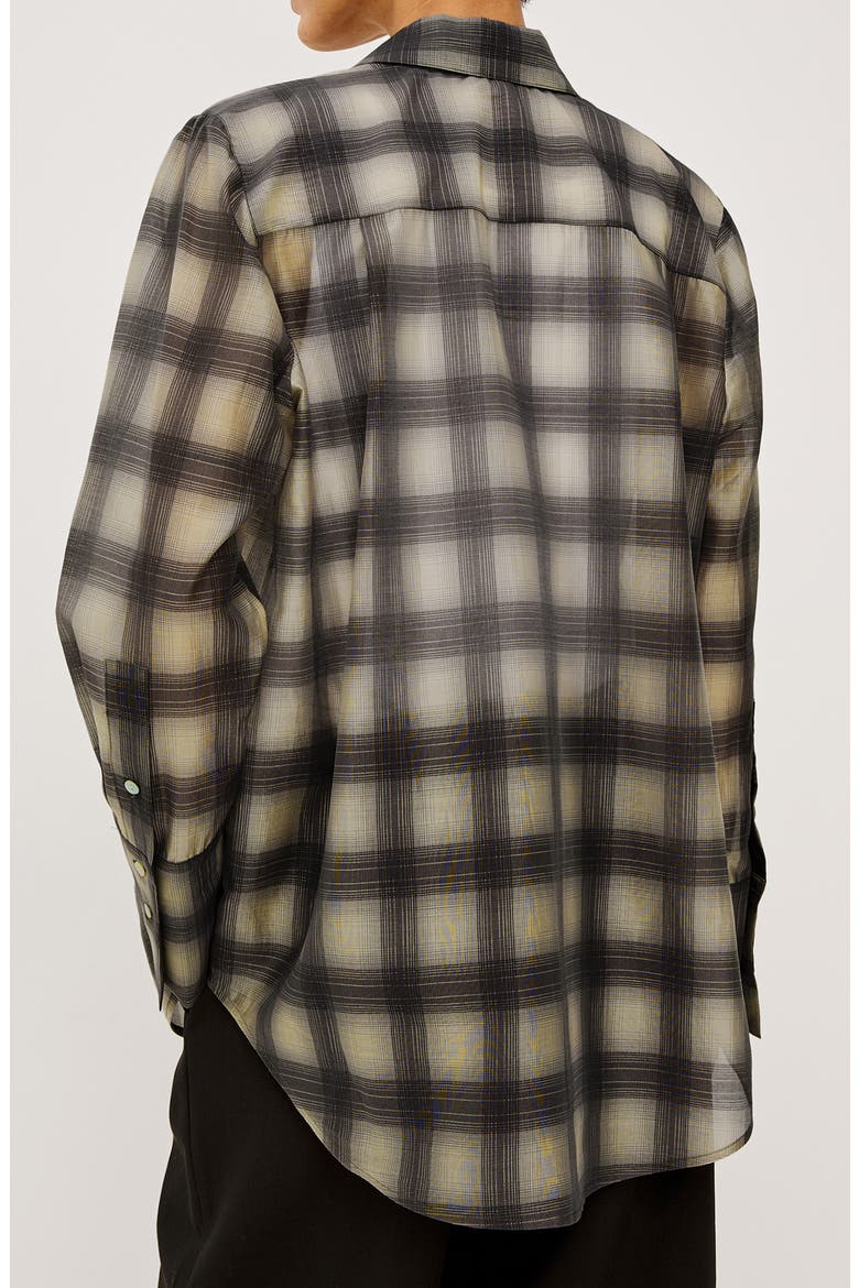Bishop Plaid Button-Up Shirt, Alternate, color, ONYX TAUPE