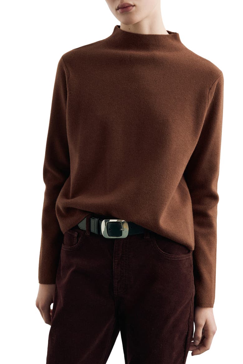 Funnel Neck Sweater, Main, color, CARAMEL