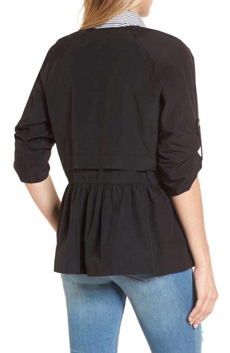 Caslon<sup>®</sup> Peplum Cotton Blend Utility Jacket, Alternate, color,