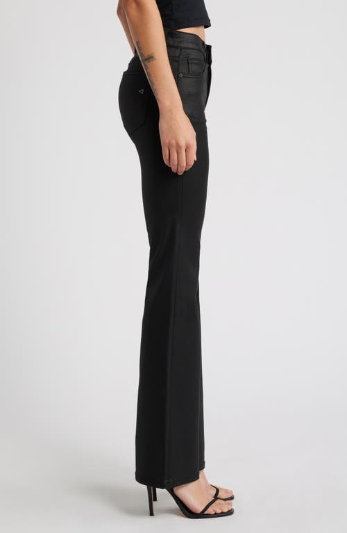 Hidden Jeans Coated Flare Jeans In Black