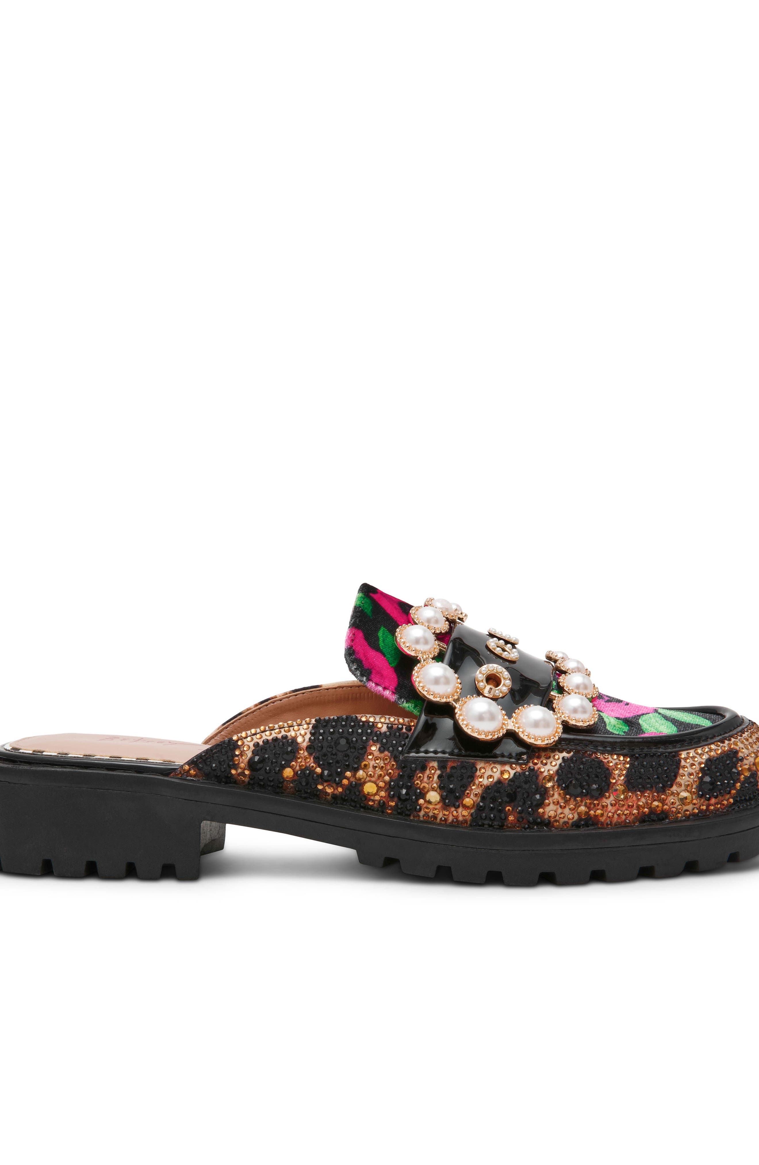 Zanne Embellished Loafer Mule, Alternate, color, PINK/ GREEN FLORAL