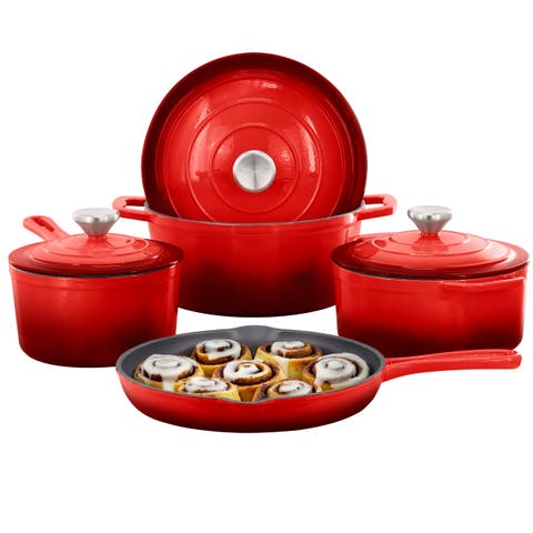 7 Piece Enameled Cast Iron Cookware Set