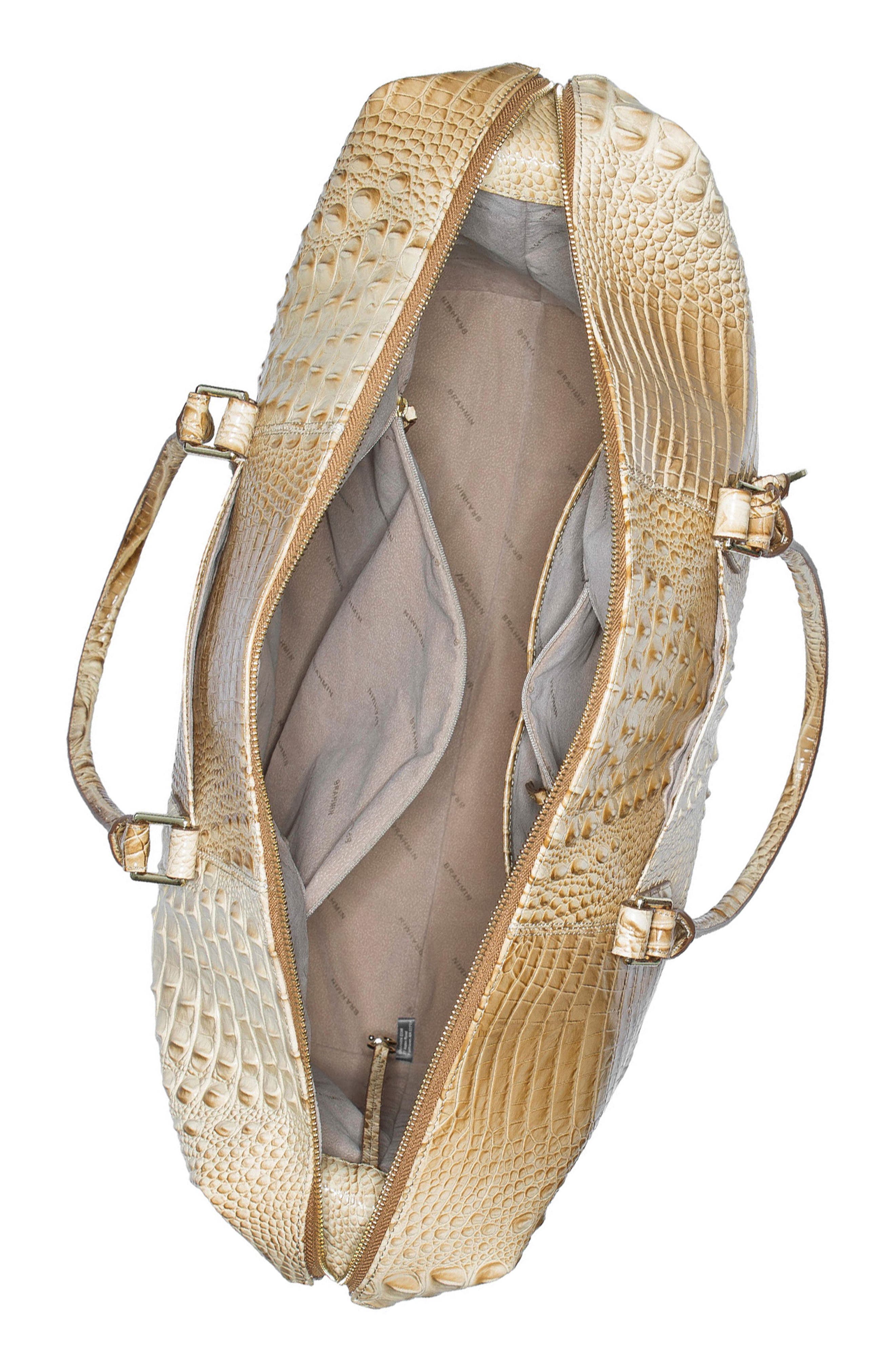 Brahmin Duxbury Croc Embossed Leather Weekend Bag, Alternate, color, 