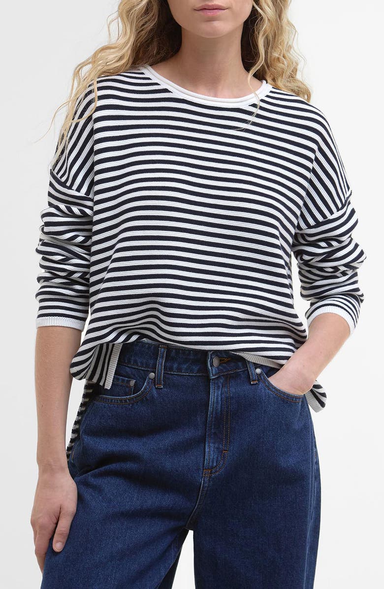 Barbour Marine Stripe Cotton Sweater, Main, color,