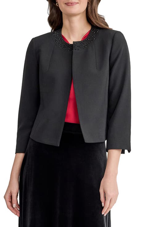 Embellished Open Front Jacket