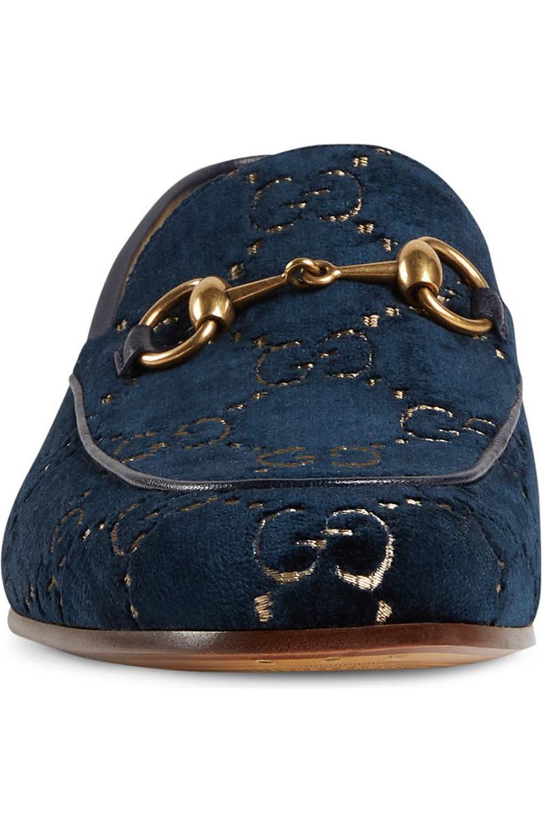 Gucci Jordaan Horsebit GG Velvet Loafer, Alternate, color,