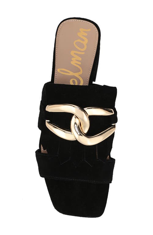 Sam Edelman Darby Slide Block Heel Sandal Black Leather