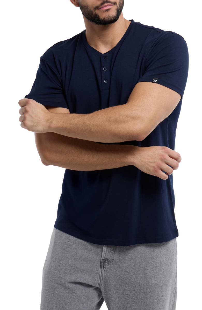 XRAY Short Sleeve Henley, Alternate, color, Navy