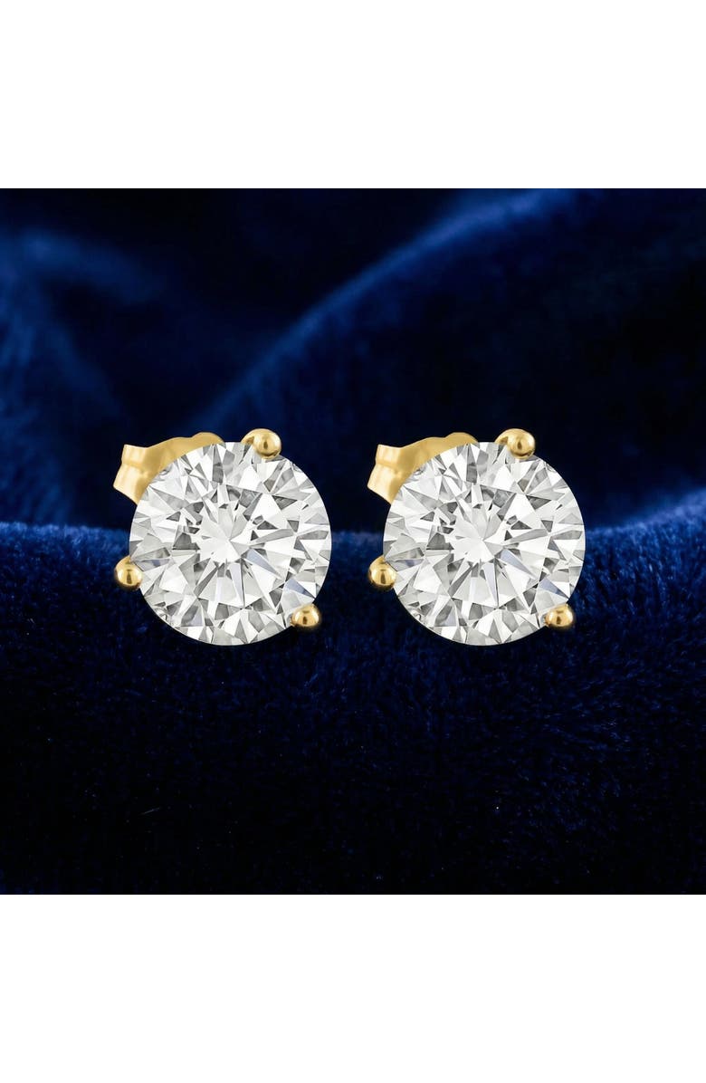 Bliss Diamond Certified 4 Ct TW Round Lab Grown Martini Diamond Studs 14k Gold, Alternate, color, 14K Yellow Gold