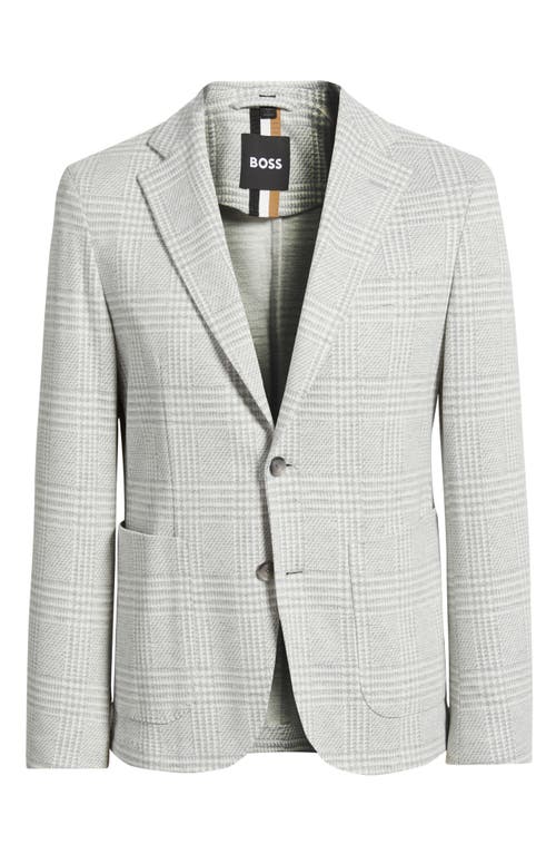 Hugo Boss Boss Hanry Slim Fit Plaid Sport Coat In Silver