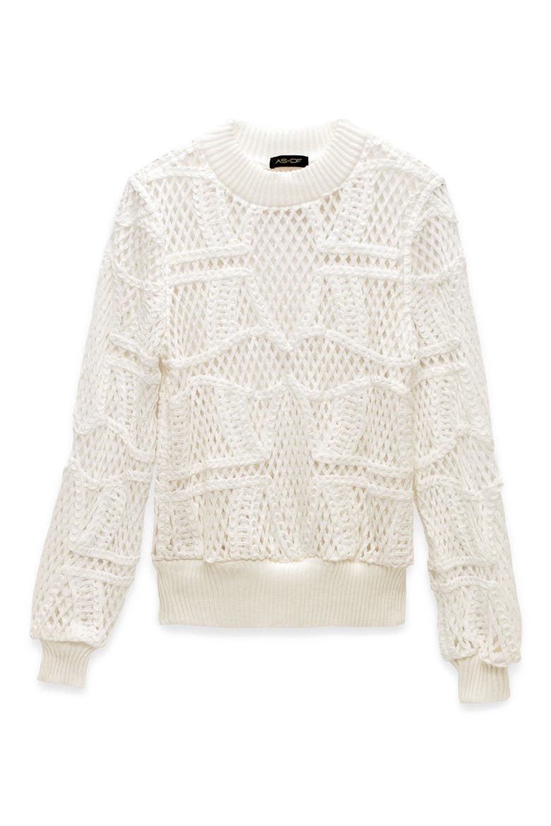 Magnolia Crochet Sweater, Alternate, color, WHITE