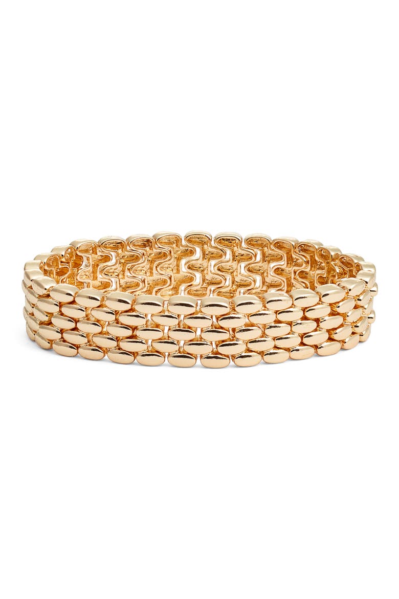 Puffy Watchband Bracelet, Main, color, GOLD