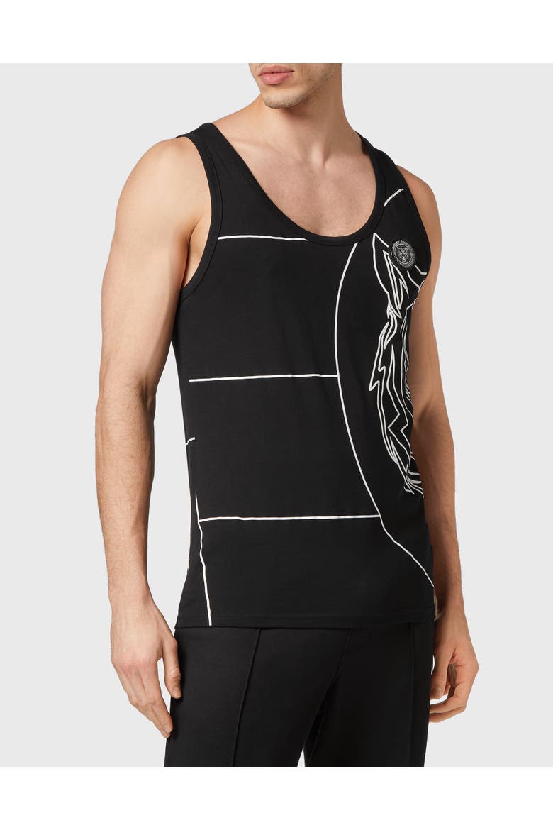Tank Top Tiger Men, Main, color, black/white