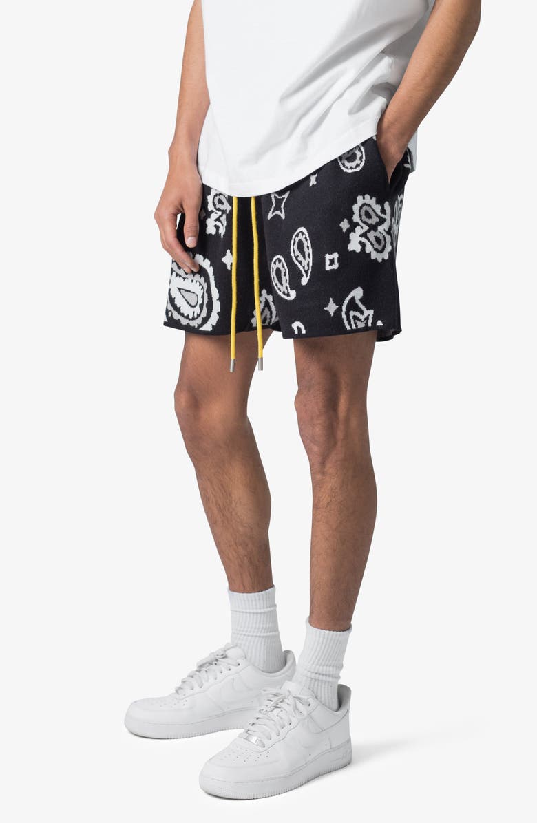 mnml Paisley Jacquard Knit Shorts, Alternate, color, 