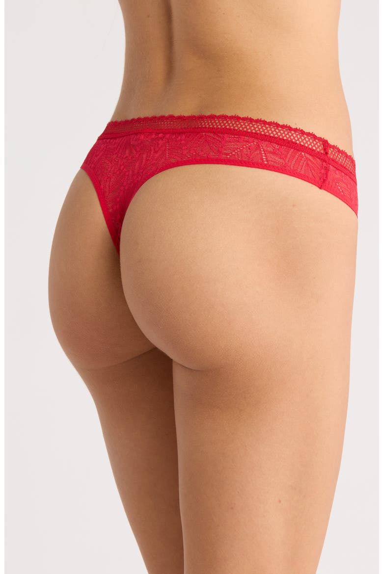 Comete Lace Tanga, Alternate, color, RUBY