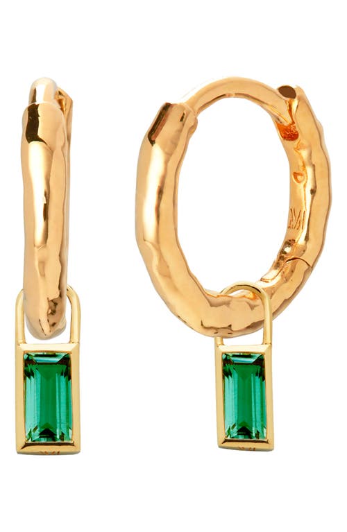Monica Vinader Baguette 18ct Yellow Gold-plated Vermeil Sterling-silver And Green Onyx Ear Charm In Yellow Gold/onyx
