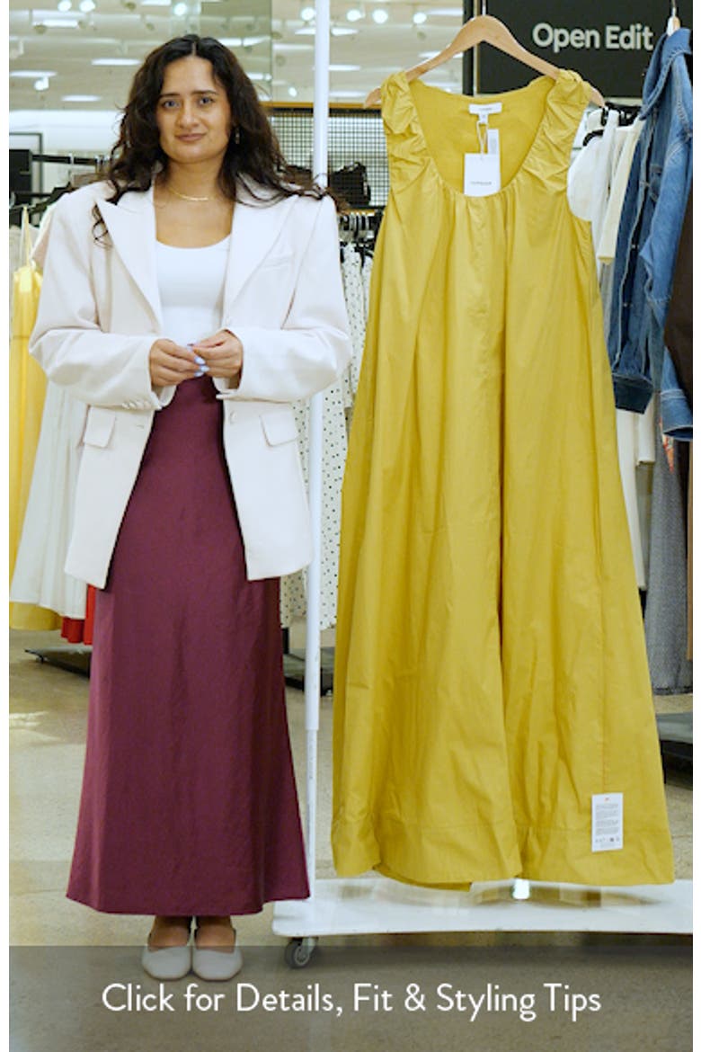 Ruched Cotton Poplin Maxi Dress video