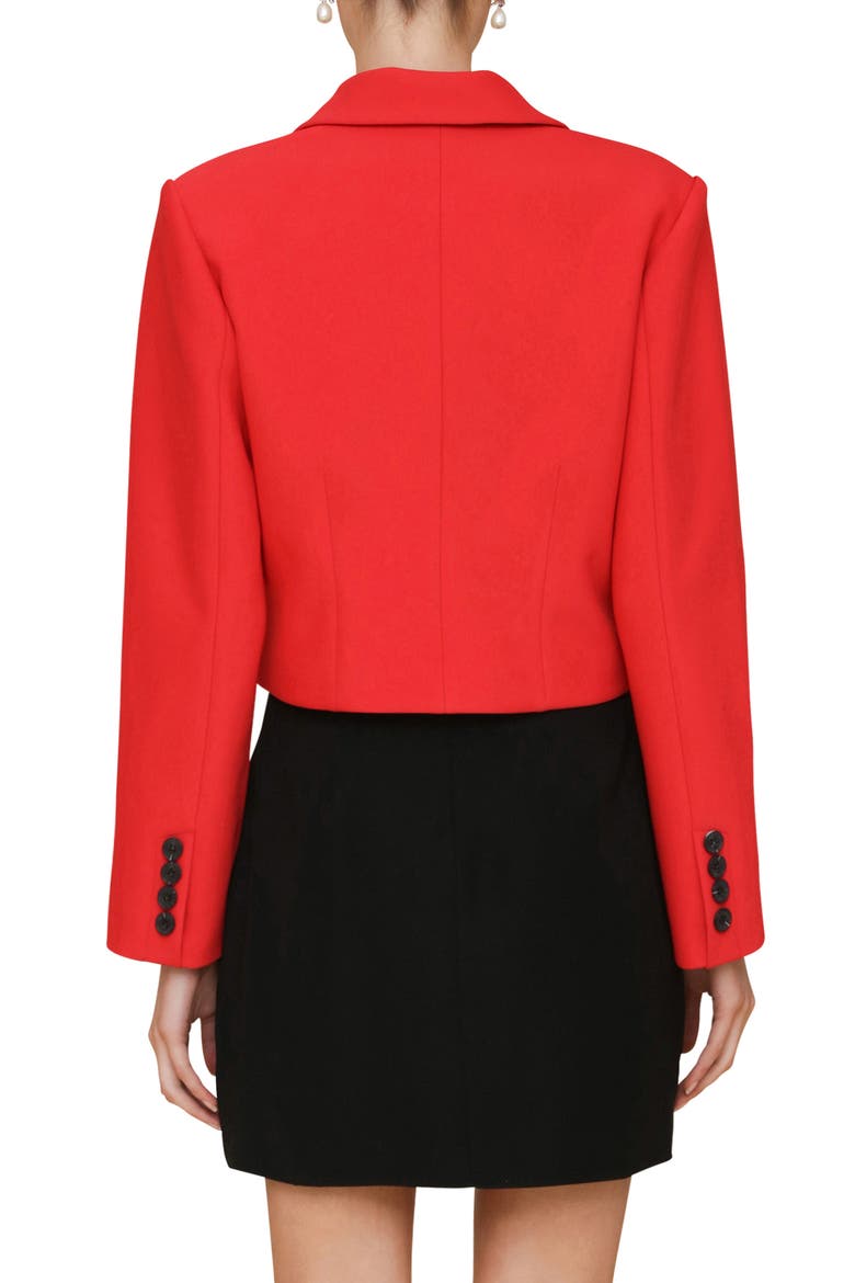 Boxy Crop Blazer, Alternate, color, RED