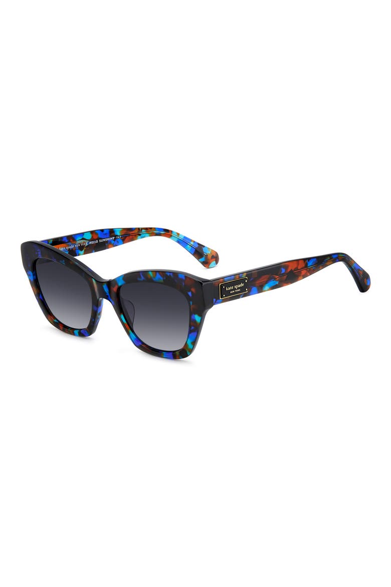 daina 51mm gradient cat eye sunglasses, Alternate, color, BLUE HAVANA/ DARK GREY SF