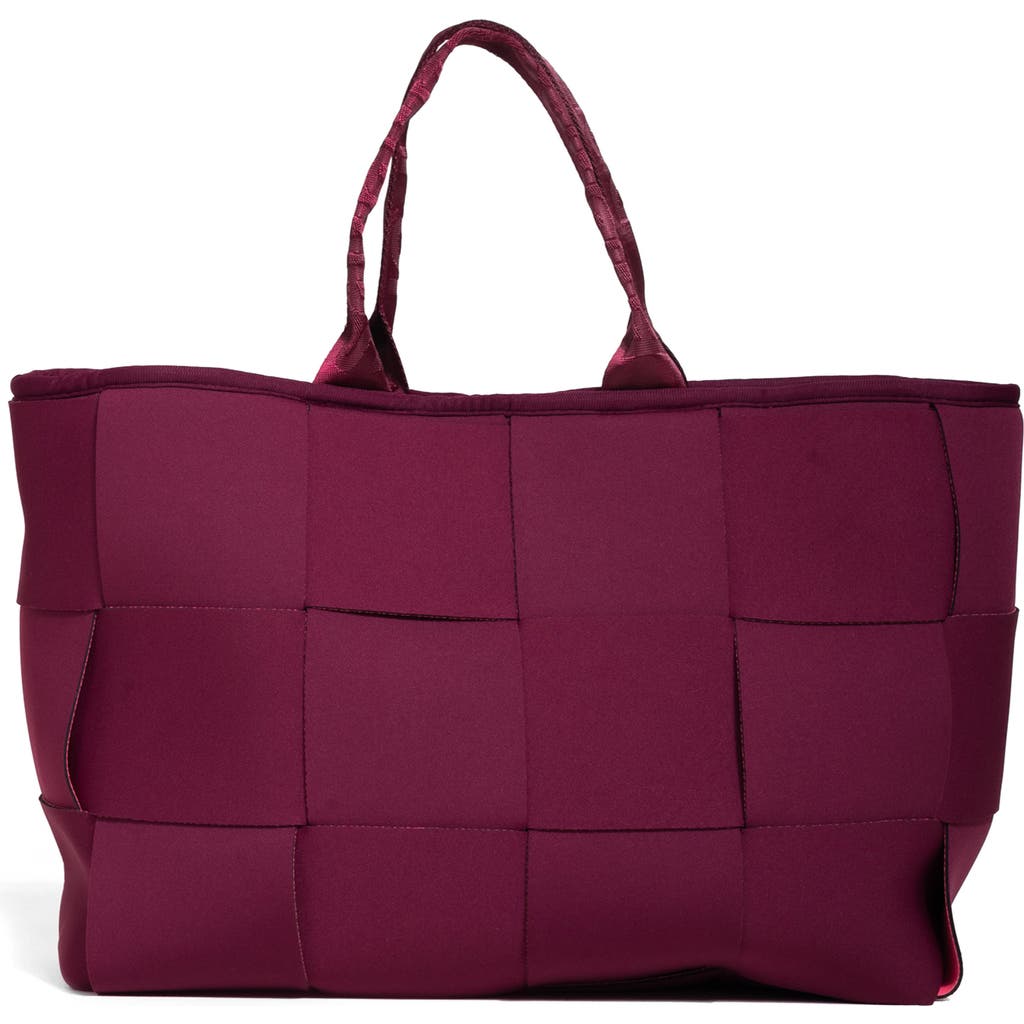 Pop Ups Brand Water Resistant Woven Neoprene Large Tote Bag In Purple