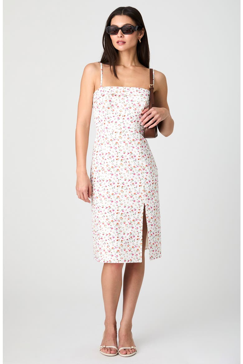 Echo Floral Crepe Midi Dress, Alternate, color, CERISE PINK MULTI
