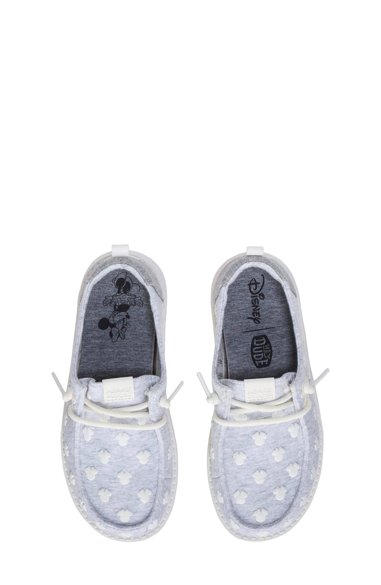 Kids' Wendy Minnie Mouse Jersey Slip-On Sneaker, Alternate, color, GREY