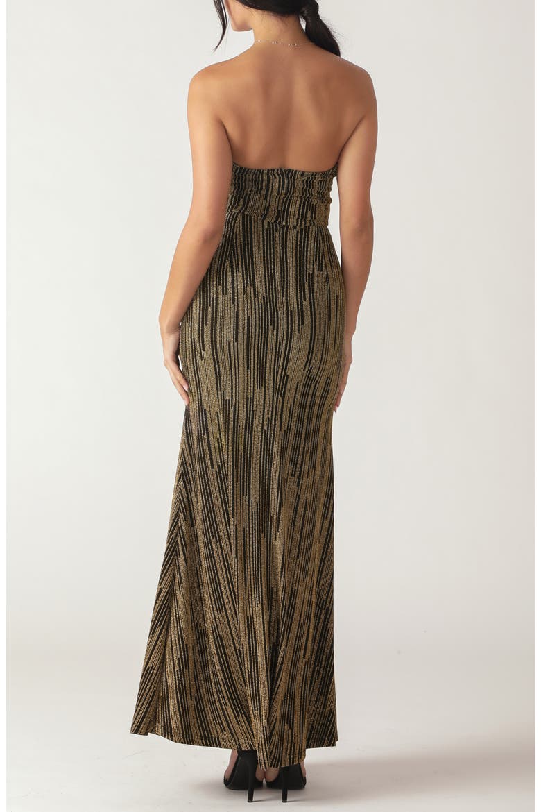 Metallic Lurex Maxi Dress, Alternate, color, BLACK GOLD