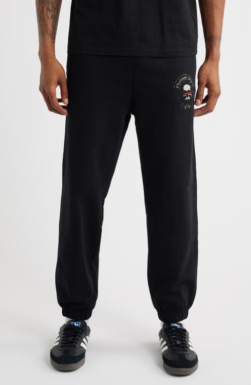OVERNIGHT ANGELS CREW Graffiti Skull Cotton Sweatpants in Black  product