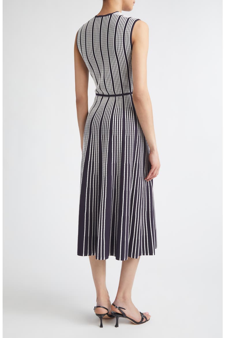 Stripe Fit & Flare Sweater Dress, Alternate, color, ULTRAMARINE