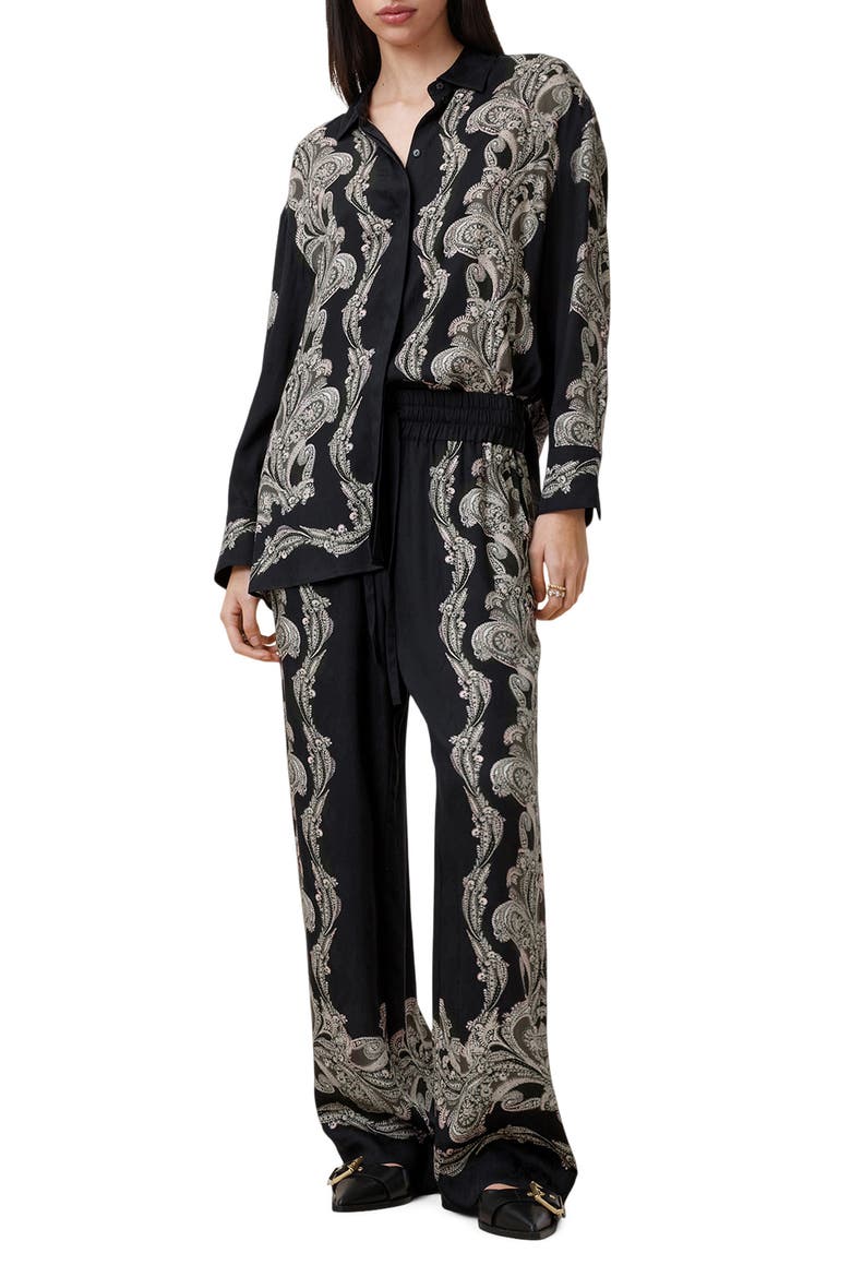 Tyler Paisley Print Drawstring Pants, Alternate, color, LITA BLACK
