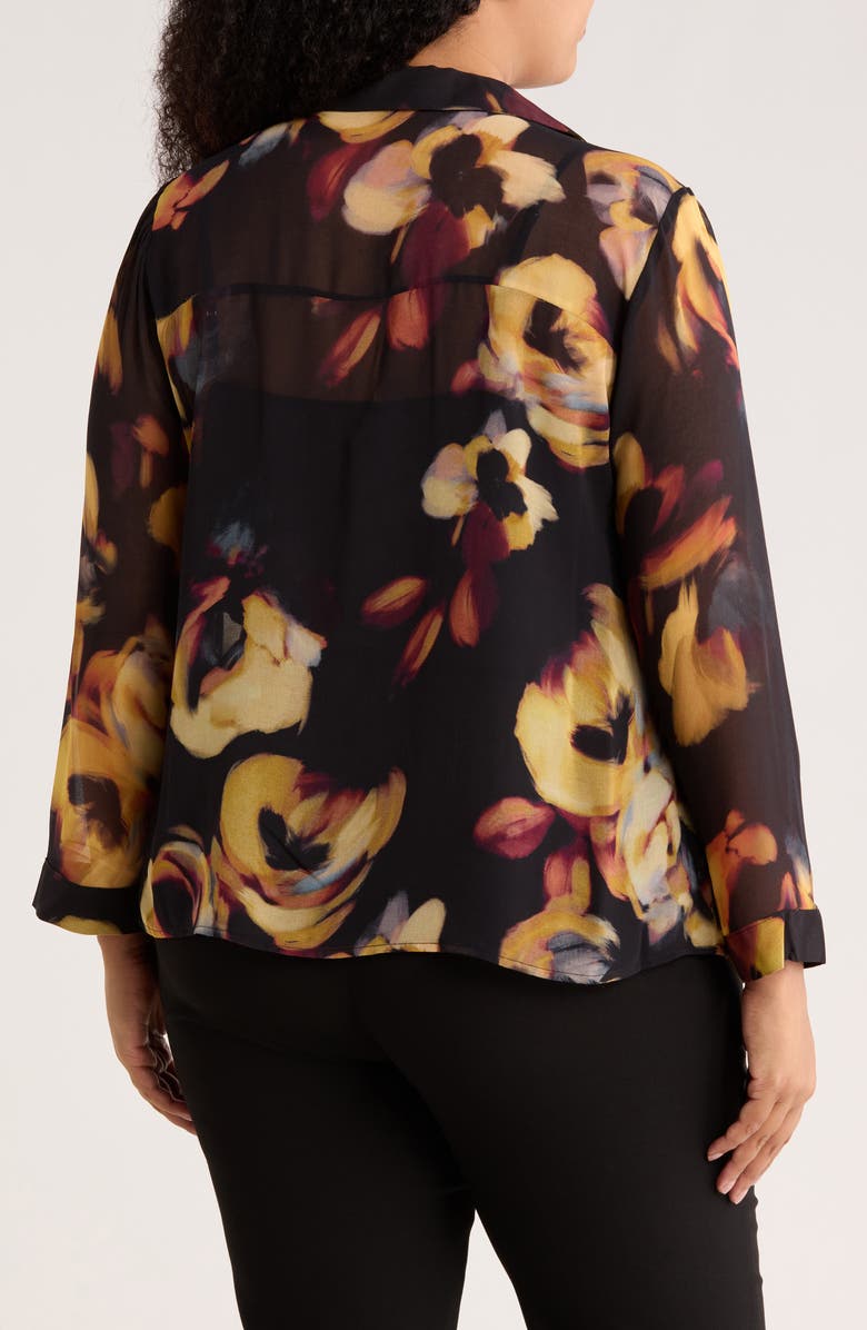 T Tahari Long Sleeve Crop Utility Button-Up Shirt, Alternate, color, Vivid Floral Print