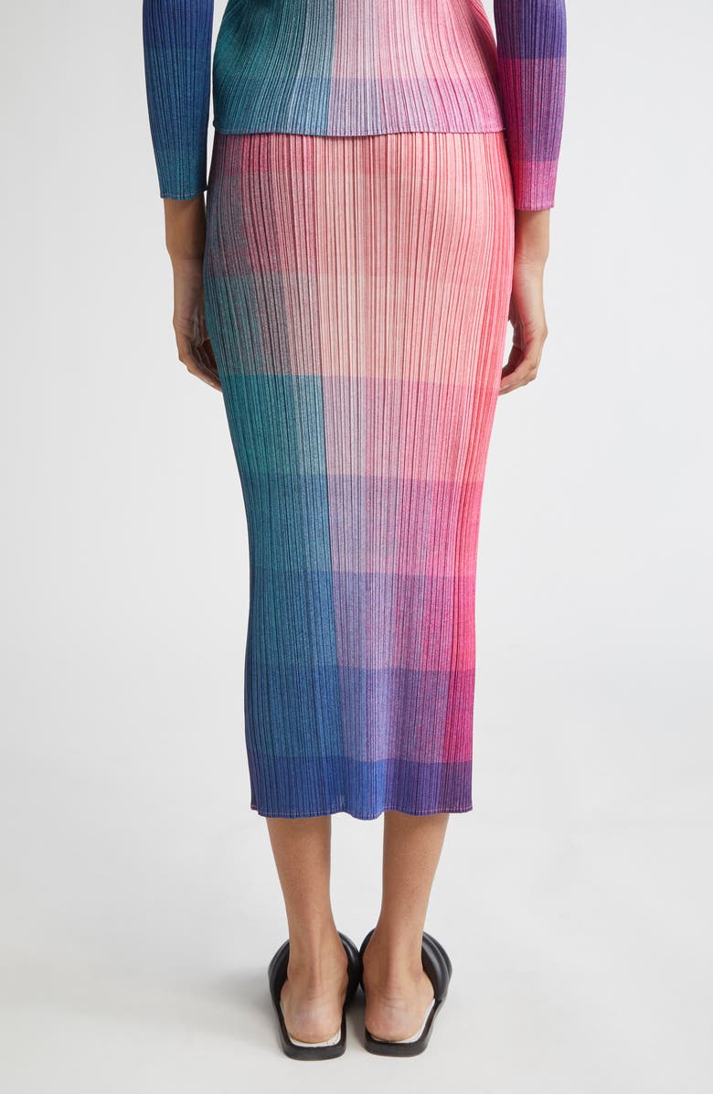 Pleats Please Issey Miyake Photon Print Pleated Midi Skirt, Alternate, color, Pink