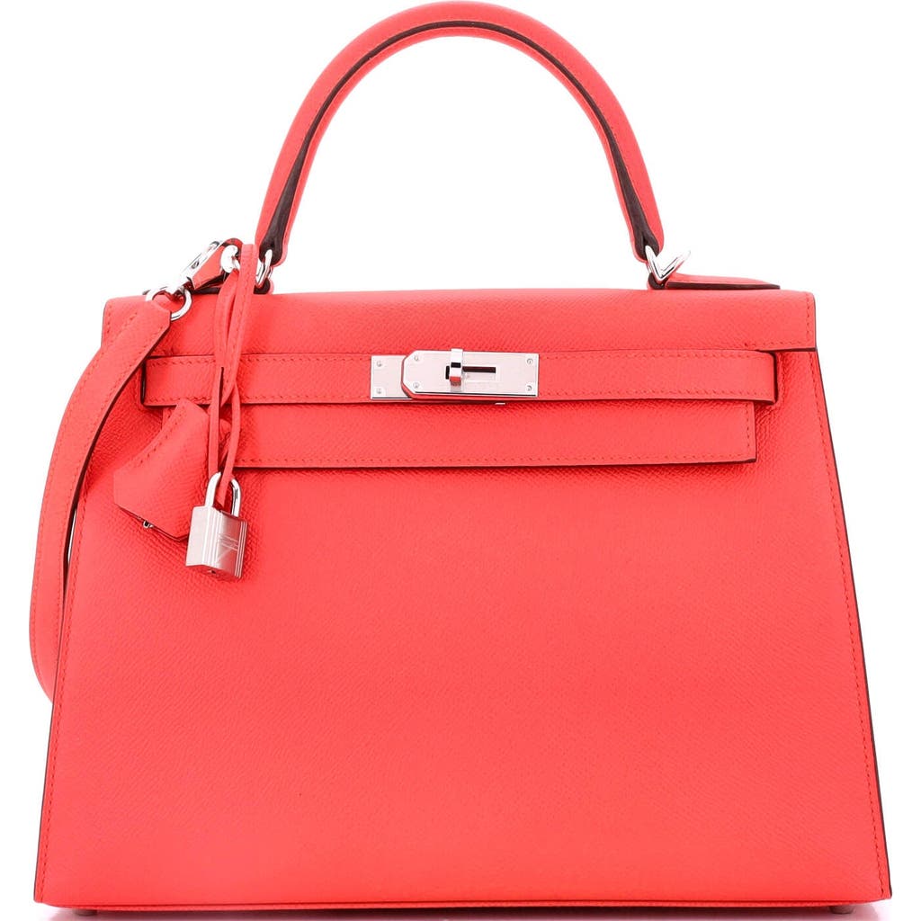 Pre-owned Hermes Hermes Kelly Handbag Pink Epsom With Palladium Hardware 28