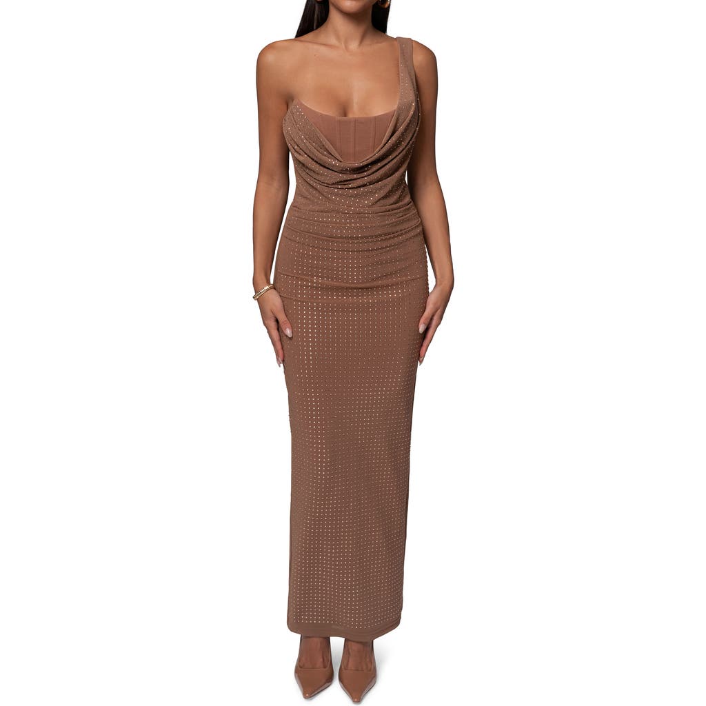 Jluxlabel Krishna One-shoulder Sparkle Mesh Cocktail Dress