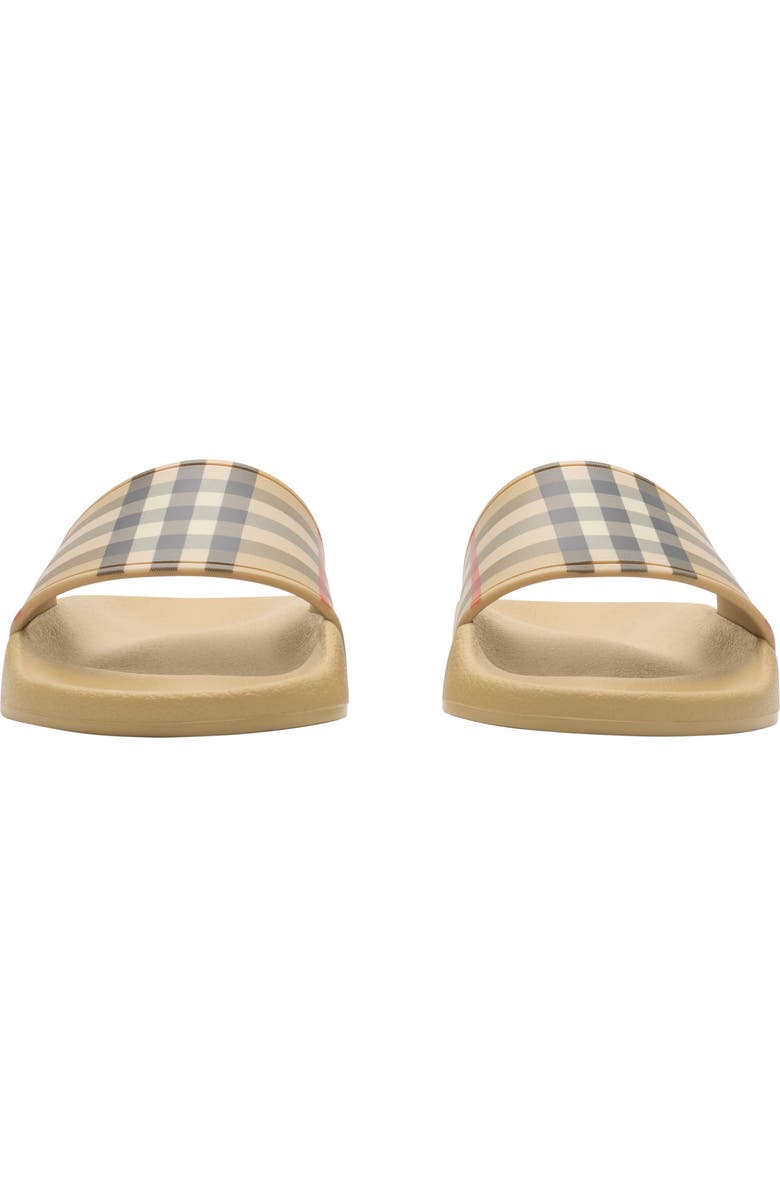 Burberry Check Slides, Alternate, color, Sand Beige