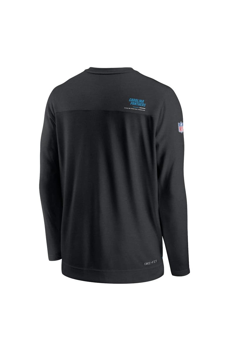 Nike Men's Nike Black Carolina Panthers Sideline Coach Chevron Lock Up Long Sleeve V-Neck Performance T-Shirt, Alternate, color, Black