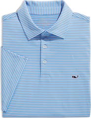 vineyard vines Stripe Sankaty Short Sleeve Performance Polo