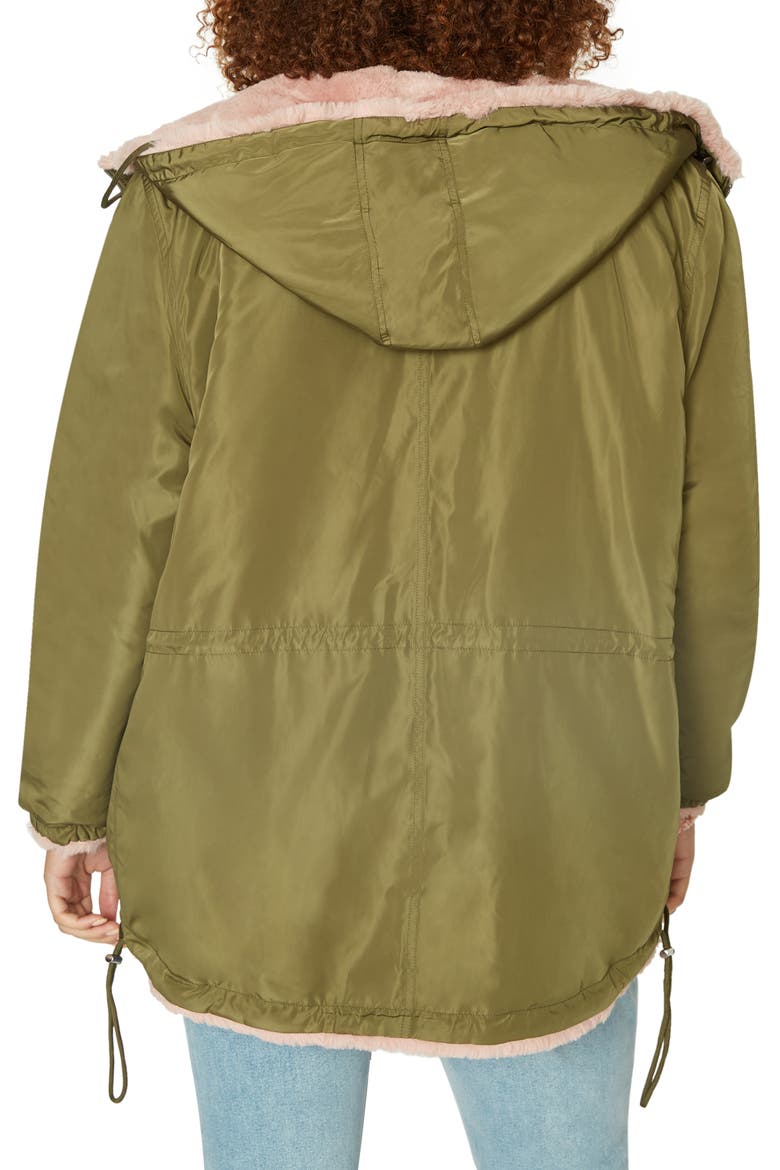Faux Fur Snug Reversible Mini Parka, Alternate, color, PRSPRTY GR