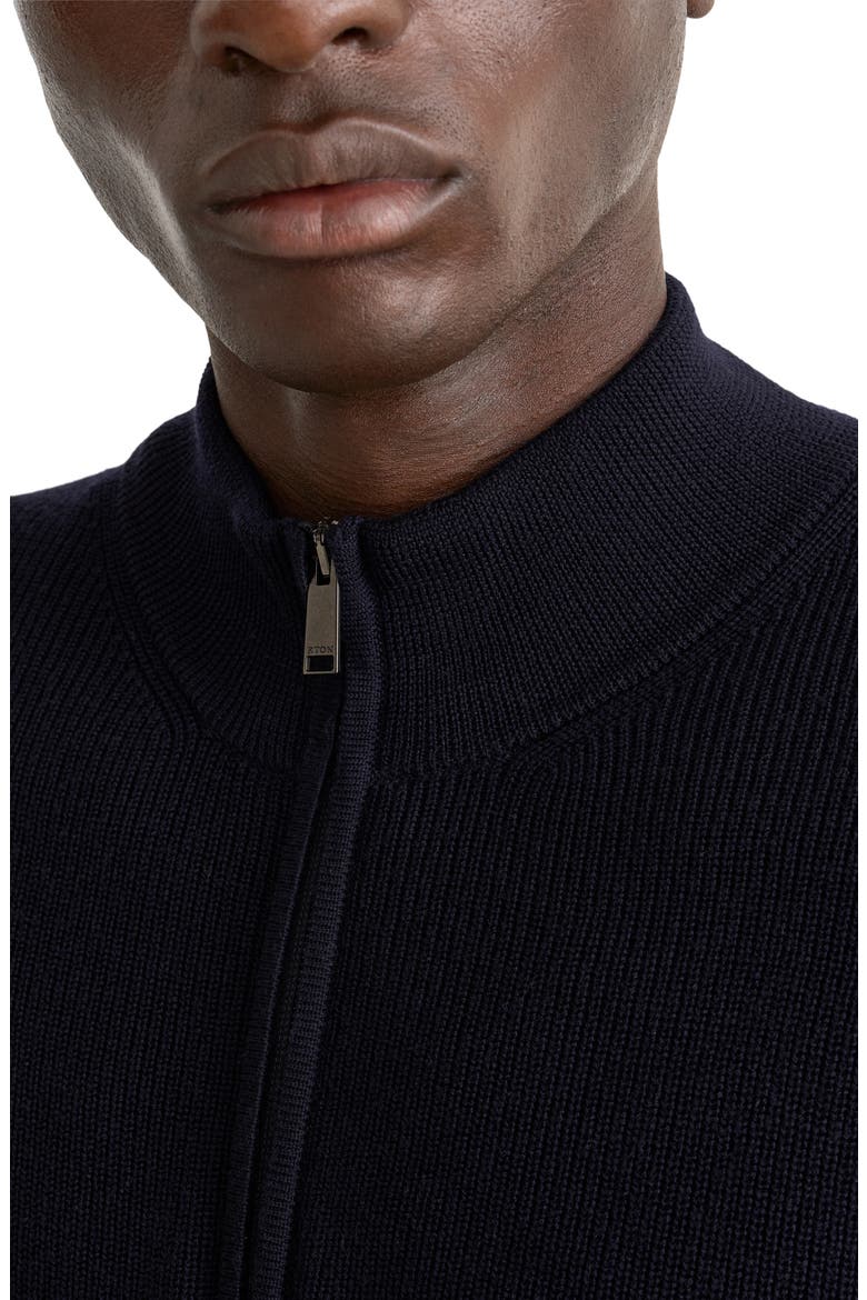 Merino Wool Full Zip Cardigan, Alternate, color, NAVY