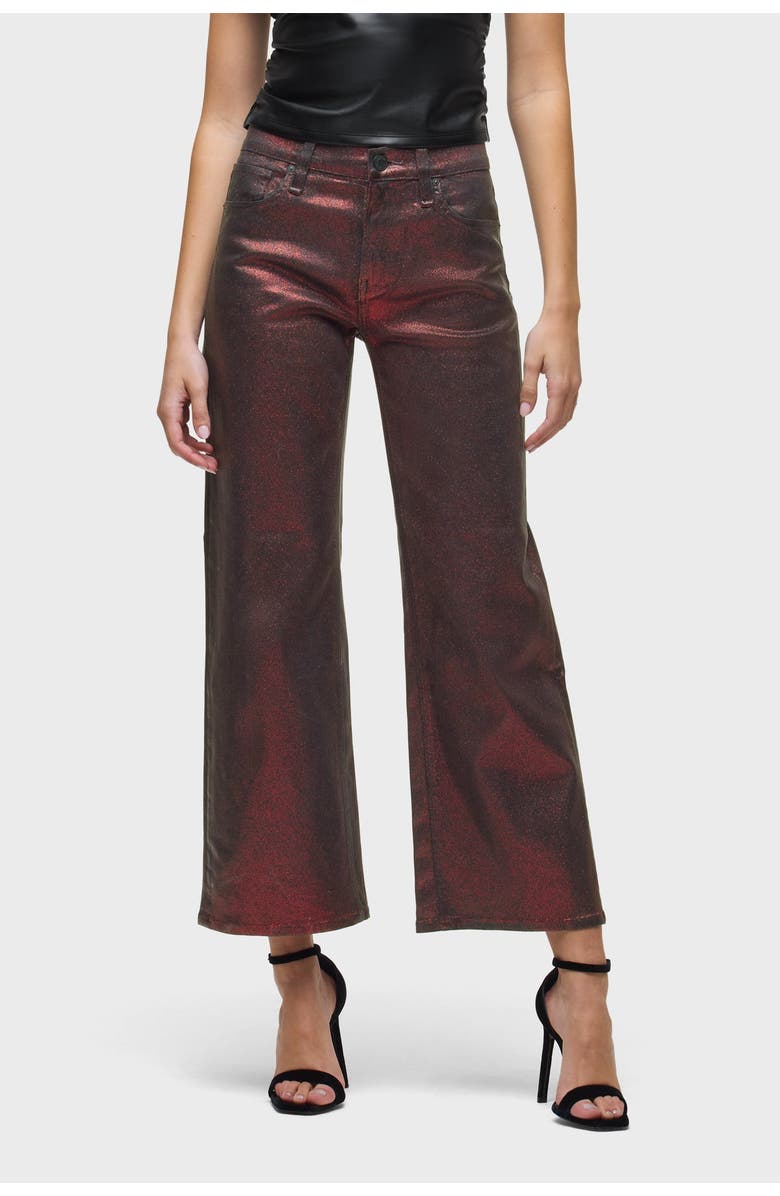 Hudson Jeans Rosie High-Rise Wide Leg Ankle, Main, color, Port Glitter Foil