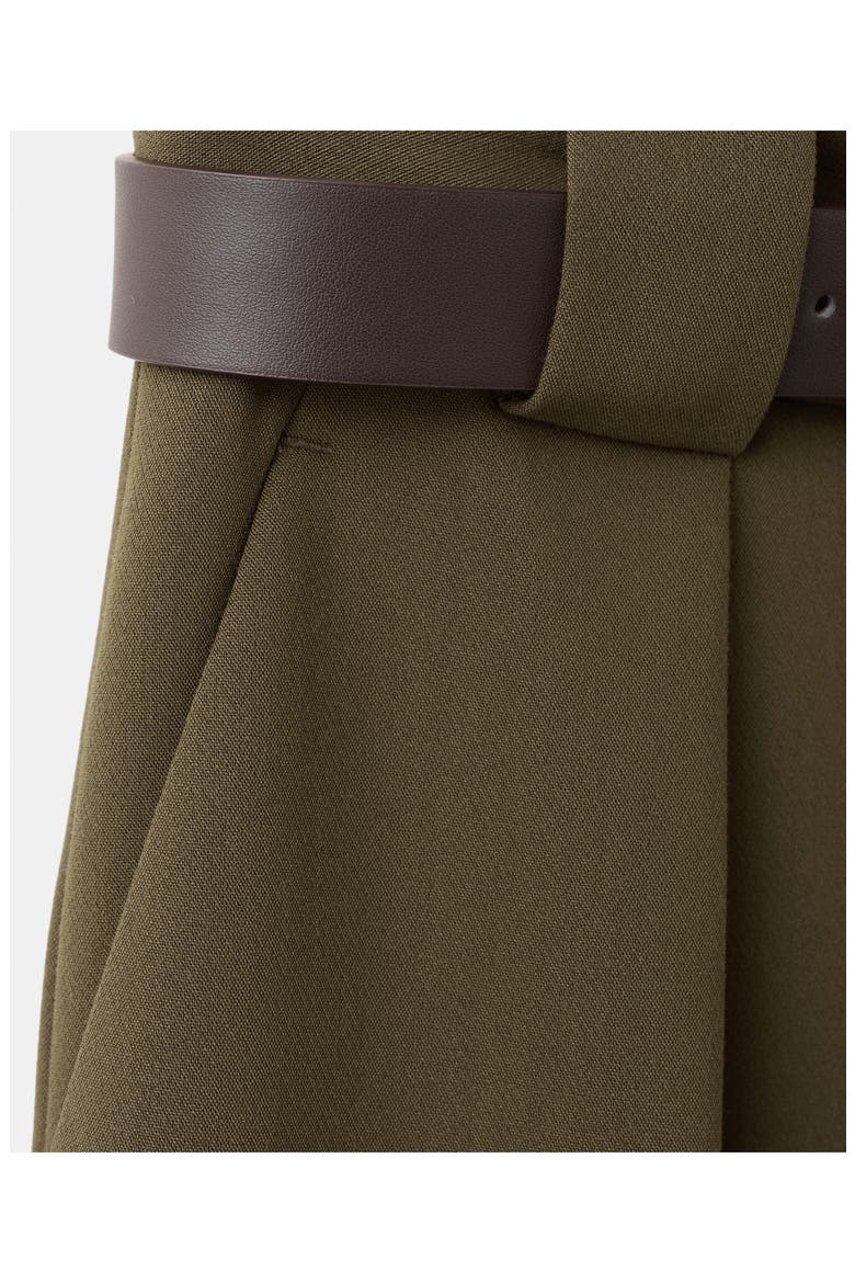 Belted Pleated Straight Leg Pants, Alternate, color, KHAKI GREEN