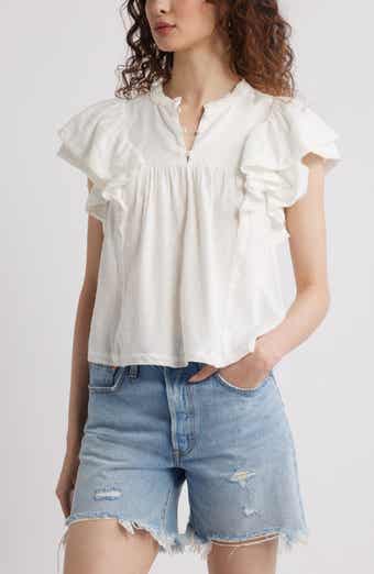 Treasure & Bond Ruffle Sleeve Clip Dot Top