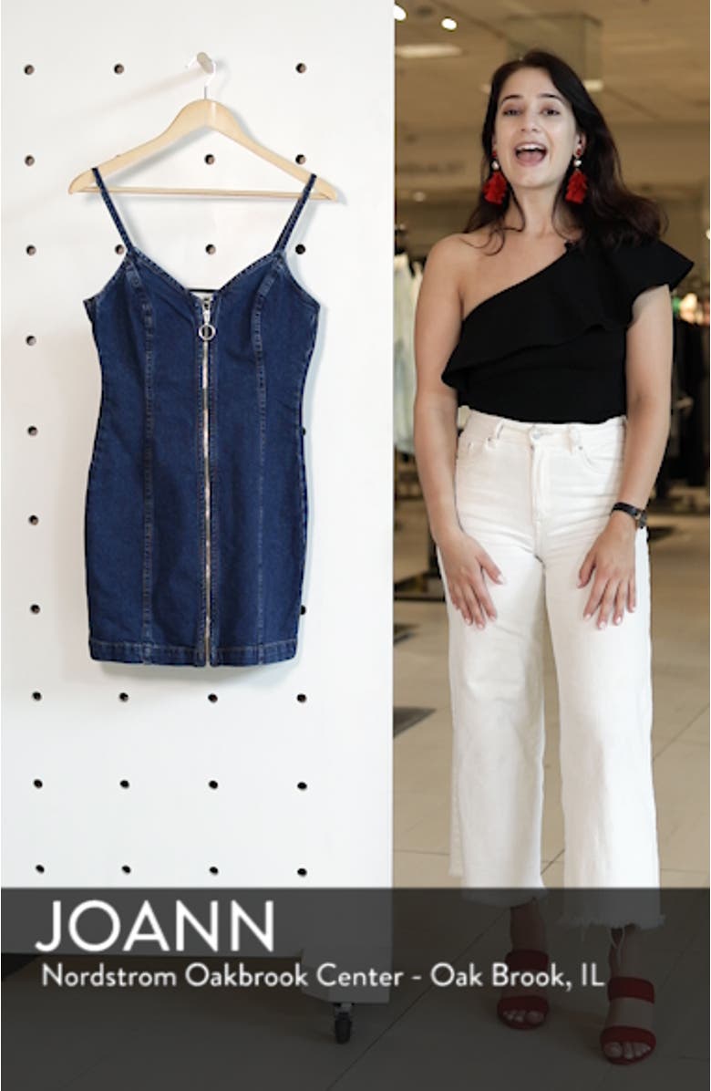 Zip Through Denim Body-Con Dress, sales video thumbnail