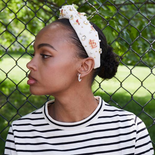 Lele Sadoughi Mlb St.louis Cardinals Embellished Headband In Yellow